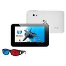 Tablet DL Max View 3D TD-M71 PRE com Tela 7", 8GB, Wi-Fi, Câmera 2MP, Adaptador USB, Saída HDMI, 1 Óculos 3D, Suporte à Modem 3G e Android 4.0 – Preto
