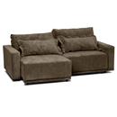 Sofá 3 Lugares Sanflex Compact Retrátil em Suede - Marrom