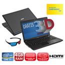 Notebook CCE X745 3D com Intel® Core™ i7-3612QM, 4GB, 500GB, Gravador de DVD, Leitor de Cartões, HDMI, Wireless, Webcam, LCD 14” e Windows 8