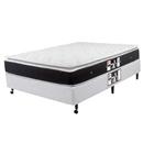 Conjunto Cama Box + Colchão King Size Castor Black White com Molas Bonnel e Pillow Top Visco - 48x193x203cm