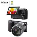 Câmera Digital Sony DSLR Preta NEX-5RK com 16.1 MP, LCD Móvel 3.0", Wi-Fi, Flash Incorporado, Foto panorâmica, Reconhecimento de Face e Vídeo Full HD