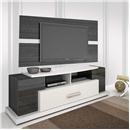 Rack Bancada com Painel para TV Vamol Domani - Branco/Negro Zebrano