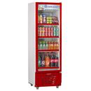 Refrigerador Vertical Gelopar Frost Free GRVC-450 Vermelho / Branco com Controlador Eletrônico Digital e Porta com Fechamento Automático - 445 L