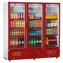 Refrigerador Vertical Gelopar Frost Free GRVC-1450 Vermelho / Branco com Controlador Eletrônico Digital e Porta com Fechamento Automático - 1468 L