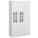 Guarda-Roupa Multimóveis Mandolate com 3 Portas e 3 gavetas - Branco Brilho