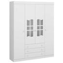 Guarda-Roupa Multimóveis Mandolate com 4 Portas e 3 gavetas - Branco Fosco