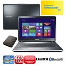 Notebook Samsung 500P4C-AD2 com Intel® Core™ i7 3630QM, 4GB, 500GB, Gravador de DVD, HDMI, LED 14” e Windows 8 + HD Externo Portátil Samsung M3 500GB