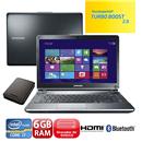 Notebook Samsung 500P4C-AD3 com Intel® Core™ i7 3630QM, 6GB, 1TB, Gravador de DVD, HDMI, LED 14” e Windows 8 + HD Externo Portátil Samsung M3 500GB