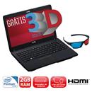 Notebook CCE W125 3D com Intel® Pentium Dual Core™, 2GB, 500GB, Gravador de DVD, Leitor de Cartões, HDMI, Wireless, Webcam, LED 14" e Windows 8