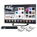 TV 42" Cinema 3D LED LG 42LM6400 Full HD com Smart TV, Wi Fi e 4 Óculos 3D + Blu-Ray Player 3D LG Smart BP420 com cabo HDMI