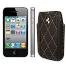 iPhone 4S Apple 16GB TIM com Câmera 8MP, Touch Screen, 3G, GPS, MP3, Bluetooth e Wi-Fi - Preto + Capa em Couro Vertical Ferrari Maranelo - Marrom