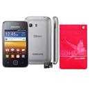 Celular Desbloqueado Samsung Galaxy Y TV c/ TV Digital, Android, GPS, 3G, Wi-Fi, Câmera 3.2MP- Claro + Capa Phone Pocket Atlantic G1217 Golla - Rosa