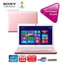 Notebook Sony Vaio SVE14123CBP com Intel® Core™ i3-3110M, 4GB, 500GB, Gravador de DVD, Leitor de Cartões, HDMI, Bluetooth, LED 14” e Windows 8