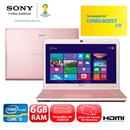 Notebook Sony Vaio SVE14A25CBP com Intel® Core™ i5-3210M, 6GB, 750GB, Gravador de DVD, Leitor de Cartões, HDMI, AMD Radeon, LED 14" e Windows 8