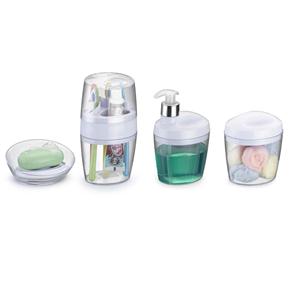 Kit com 4 Pe&ccedil;as para Banheiro 9141 Arthi - Branco - cod. 1892704