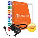 Microsoft Office 365 Home Premium - 5 PC’s - Assinatura Anual + Headset Microsoft tLifechat LX-2000