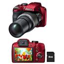 Câmera FujiFilm FinePix S8200 Vermelha com LCD 3.0”, 16.2MP, Zoom Óptico 40x, Vídeo Full HD, Foto 3D e Panorâmica