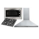 Forno de Embutir Elétrico 48 L + Coifa de Parede Apelson Aragon 60 cm + Cooktop a Gás 4 Bocas Built