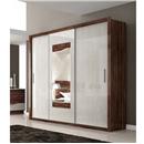 Guarda-Roupa Palmeira Elegans com 3 Portas, 4 Gavetas e Espelho 19644 - Café/Ciliégio