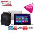 Notebook Lenovo S400 Slim com Intel® Core™ i3, 4GB, 500GB, Leitor de Cartões, USB 3.0, HDMI, LED 14" e Windows 8 + Mochila Targus para Notebook 16"