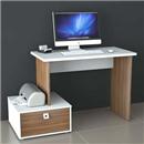 Mesa Politorno Cannes com Gaveta - Castanho/Branco