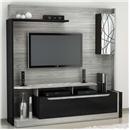 Estante Caemmun Coral com 2 Gavetas - Neblina/Preto