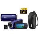Filmadora Full HD 02421116 HDR CX220 L Azul Sony + Capa para Câmera 2605450 LCS BBEB Preto Sony
