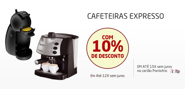 Cafeteiras Expresso com 10% de Desconto