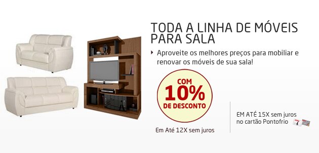 Toda a Linha de Móveis para Sala com 10% de Desconto