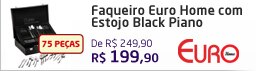 Faqueiro Euro Home com Estojo Black Piano