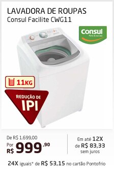 Lavadora de Roupas Consul Facilite CWG11