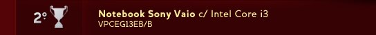 Notebook Sony Vaio c/ Intel Core i3 VPCEG13EB/B