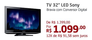 TV 32'' LED Sony Bravia com Conversor Digital